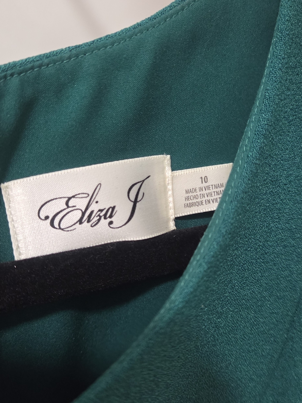 Eliza J Teal Puff-Sleeve Midi Shift Emerald Green Dress - Picture 4 of 4